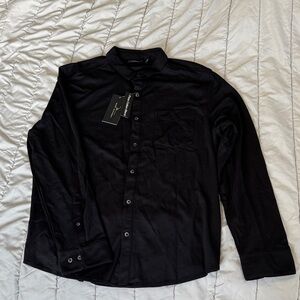 Marc Anthony Black Casual Button Down Shirt